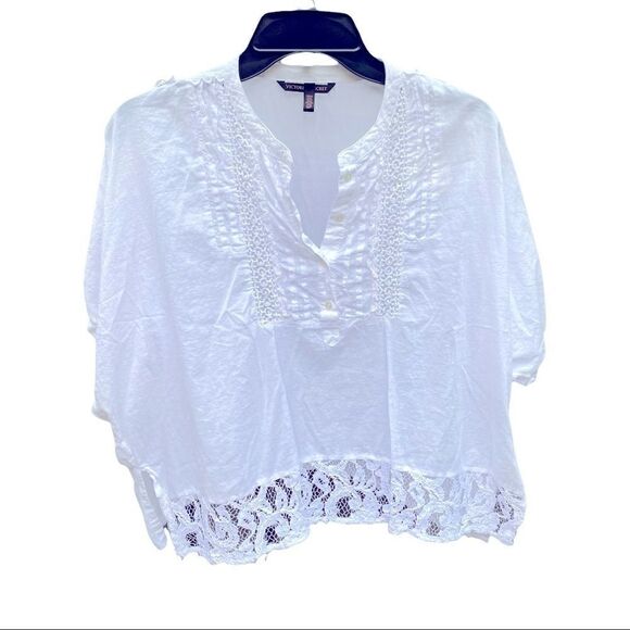 Victoria’s Secret White Lace Embroidered Blouse Sz Small Petite - Picture 1 of 8